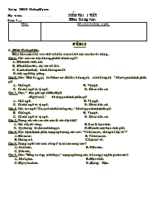 Kiểm tra 1 tiết lớp 7 môn: tiếng việt