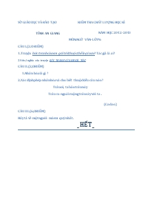 Kiểm tra chất lượng học kì tỉnh An Giang Năm học 2012-2013 Môn:ngữ văn-Lớp 6