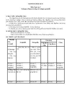 Kiểm tra học kì 2 môn: ngữ văn lớp 7