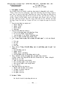 Kiểm tra học kì I – năm học 2010 – 2011 tỉnh Bình Dương môn: ngữ văn 6