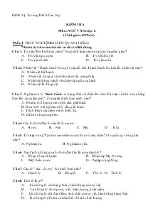 Kiểm tra môn: ngữ văn lớp: 6 (thời gian:45 phút) Trường THCS Cao Kỳ