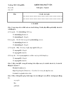 Kiểm tra Ngữ Văn thời gian : 15 phút