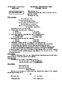 Kỳ thi học sinh giỏi lớp 9 THCS năm học 2006-2007 Môn thi: Ngữ văn tỉnh Hải Dương