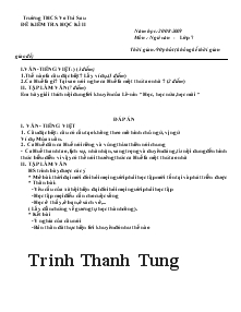 Năm học: 2008-2009 môn : ngữ văn - lớp 7