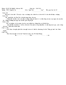 Năm học : 2009-2010 Trường  trung học cơ sở Nguyễn Du Môn : Ngữ Văn