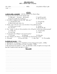 Tra ngữ văn 7 môn: tiếng việt (45 phút)