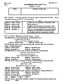 Bài kiểm tra môn ngữ văn 9