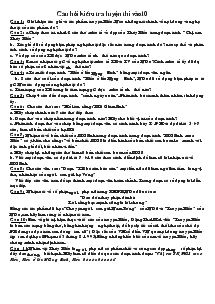 Câu hỏi kiểm tra luyện thi vào 10