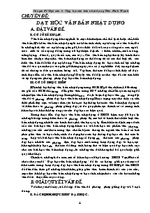 Chuyên đề : Dạy học văn bản nhật dụng