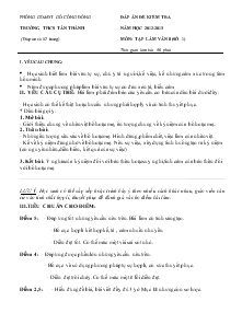 Đáp án đề kiểm tra năm học 2012-2013 môn: tập làm văn 8 (số 1) Trường THCS Tân Thành Tiết 1