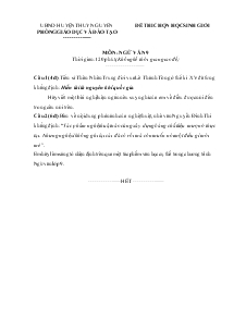 Đề 6 thi chọn học sinh giỏi môn ngữ văn 9
