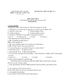 Đề 9 kiểm tra khảo sát học kì 2