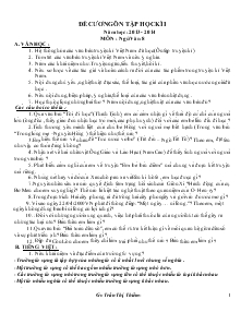 Đề cương ôn tập học kì I năm học :2013 - 2014 môn : ngữ văn 8