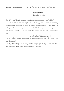 Đề khảo sát chất lượng đầu năm môn: ngữ văn thời gian: 60 phút trường THCS Mạo Khê II