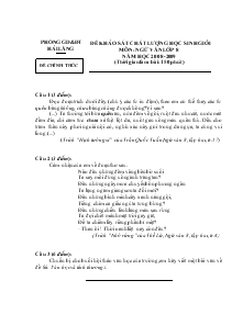 Đề khảo sát chất lượng học sinh giỏi Hải Lăng môn: ngữ văn lớp 8 năm học 2008-2009