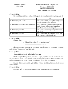 Đề khảo sát giữa học kỳ II Năm học: 2012-2013 Môn: ngữ văn lớp 8 Thời gian làm bài: 90 phút