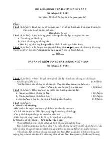 Đề kiểm định chất lượng ngữ văn 9 năm học: 2010-2011