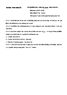 Đề kiểm tra chất lượng học kỳ II năm học: 2008- 2009 môn: ngữ văn - lớp 8 Trường THCS Gio Hải