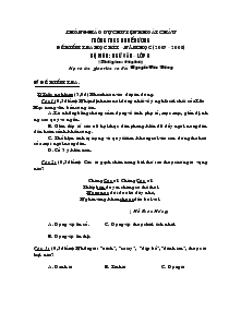 Đề kiểm tra học kì I – năm học (2007 – 2008) bộ môn: Ngữ Văn – Lớp 8 Trường THCS Nhuế Dương