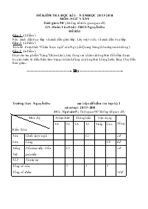 Đề kiểm tra học kì I – năm học 2013- 2014 môn: ngữ văn 9 thời gian: 90’ (không kể thời gian giao đề)