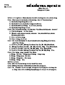 Đề kiểm tra học kì II môn :địa lý 8 thờigian :45 phút