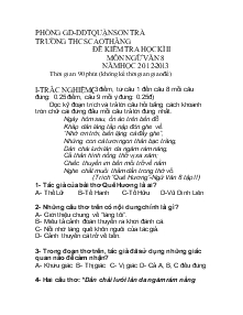Đề kiểm tra học kì II môn ngữ văn 8 năm học 2012-2013 Trường THCS Cao Thắng