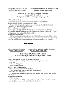 Đề kiểm tra học kì II năm học 2008-2009 môn: ngữ văn- Lớp 8 Trường THCS Bàn Long