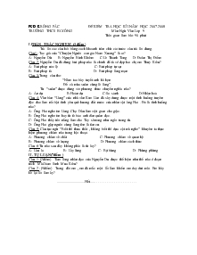 Đề kiểm tra học kì I-Năm học 2007-2008 môn:ngữ văn-lớp 9 thời gian làm bài: 90 phút