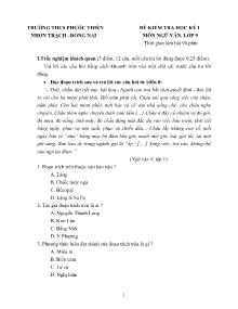 Đề kiểm tra học kỳ 1 môn học ngữ văn, lớp 9