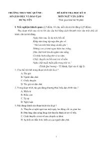 Đề kiểm tra học kỳ II môn ngữ văn, lớp 8 trường THCS Như Quỳnh
