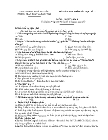 Đề kiểm tra khảo sát học kì II Môn: Ngữ Văn 8 huyện Thủy Nguyên