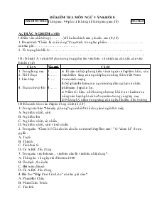 Đề kiểm tra môn ngữ văn khối 8 Đề chẵn