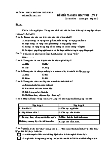 Đề kiểm tra môn ngữ văn lớp 8 (sau tiết 46 - Thời gian 15 phút) trường THCS: Hoàng Xuân Hãn
