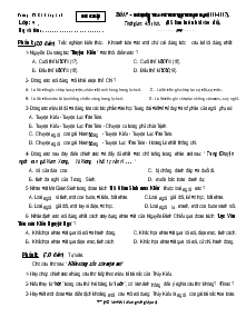 Đề kiểm tra về truyện trung đại (2006-2007)