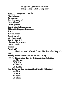 Đề ngữ văn (năm học 2003-2004)