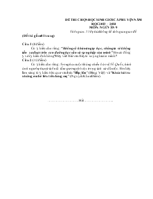 Đề thi chọn học sinh giỏi cấp huyện năm học 2013 – 2014 môn: ngữ văn 9