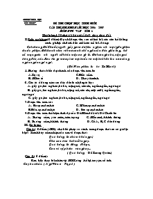 Đề thi chọn học sinh giỏi cấp thành phố năm học 2006- 2007 môn ngữ văn - lớp 6