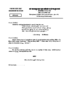 Đề thi chọn học sinh giỏi lớp 9 cấp thành phố năm học 2006-2007 môn thi: ngữ văn
