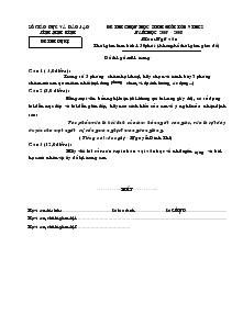 Đề thi chọn học sinh giỏi lớp 9 năm học 2007 - 2008 môn: ngữ văn