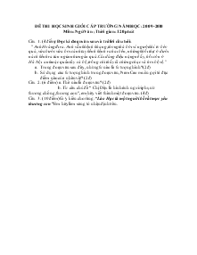 Đề thi học sinh giỏi cấp trường năm học: 2009-2010 môn: ngữ văn ; thời gian: 120 phút