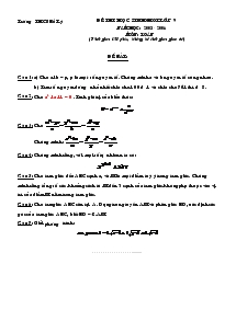 Đề thi học sinh giỏi lớp 9 năm học: 2005 - 2006 môn thi: toán