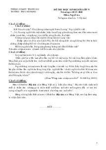 Đề thi học sinh giỏi lớp 9 năm học: 2013-2014 môn: ngữ văn