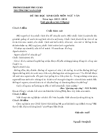 Đề thi học sinh giỏi môn ngữ văn năm học: 2013 - 2014 thời gian làm bài: 150 phút