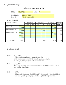 Đề thi kiểm tra học kỳ II cho môn học: ngữ văn lớp 9