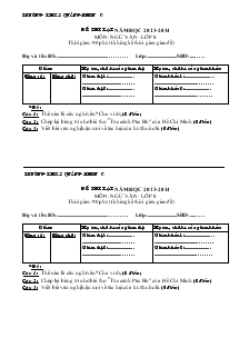 Đề thi lại năm học 2013- 2014 Môn: Ngữ Văn - Lớp 8 Trường THCS Quảng Phương