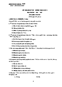 Đề thi môn văn –tiếng việt lớp 8 học kỳ II – 2006 – 2007 Trường THCS Lê Ngọc Hân