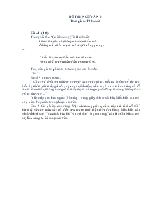 Đề thi ngữ văn 8 Thời gian: 120 phút