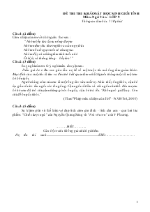 Đề thi thi khảo sát học sinh giỏi tỉnh môn: ngữ văn – lớp 9