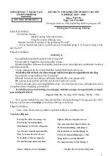Đề thi tuyển sinh lớp 10 trung học phổ thông chuyên năm học 2013 - 2014 môn: ngữ văn