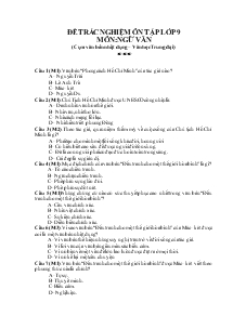 Đề trắc nghiệm ôn tập lớp 9 môn: ngữ văn